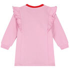 Younger Girls Pink Logo Dress, 1, hi-res