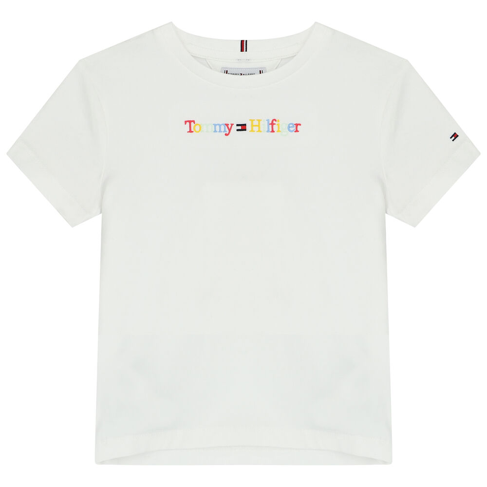 Tommy Girls White Logo T-Shirt Junior Couture USA