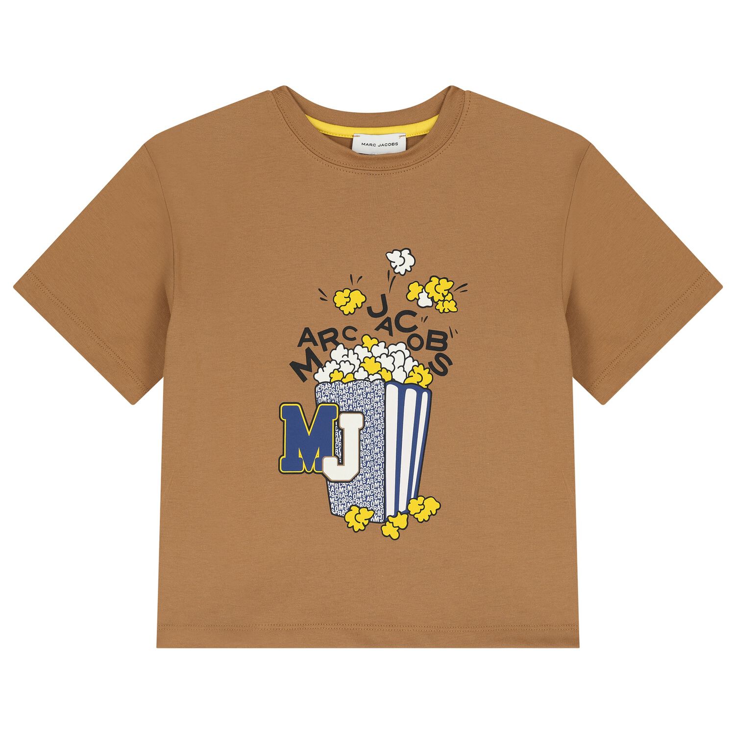 Boys Beige Popcorn Logo T-Shirt, 2, hi-res