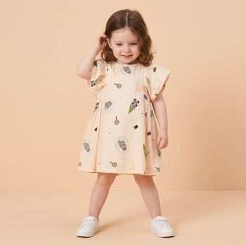 Baby Girls Beige Logo Dress
