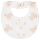 Ivory & Beige Teddy Bear Baby Bib, 1, hi-res