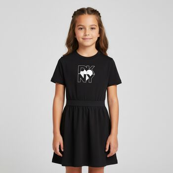 Girls Black Logo Dress