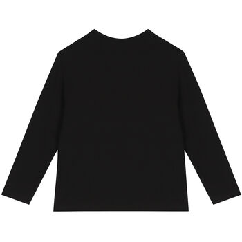 Boys Black Logo Long Sleeve Top