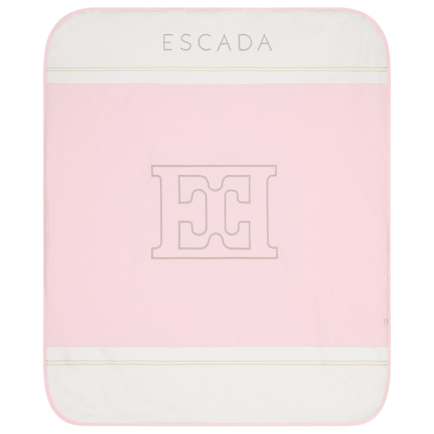 Baby Girls White & Pink Logo Blanket, 2, hi-res