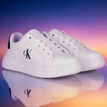 White & Black Logo Trainers