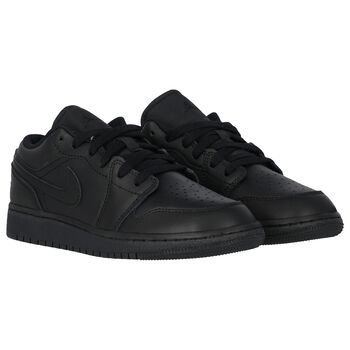 Nike Kids Black Air Jordan 1 Low Trainers, 1 Black Air Jordan 1 Low Trainers