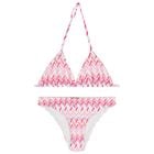 Girls Pink & White Zig Zag Bikini, 1, hi-res