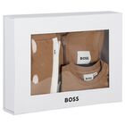 Baby Boys Beige Logo Tracksuit Set, 1, hi-res