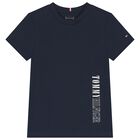 Boys Navy Blue Logo T-Shirt, 1, hi-res