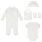 Baby Girls White Star & Crown 5 Piece Gift Set, 1, hi-res