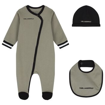 Baby Boys Grey & Black Babygrow Gift Set