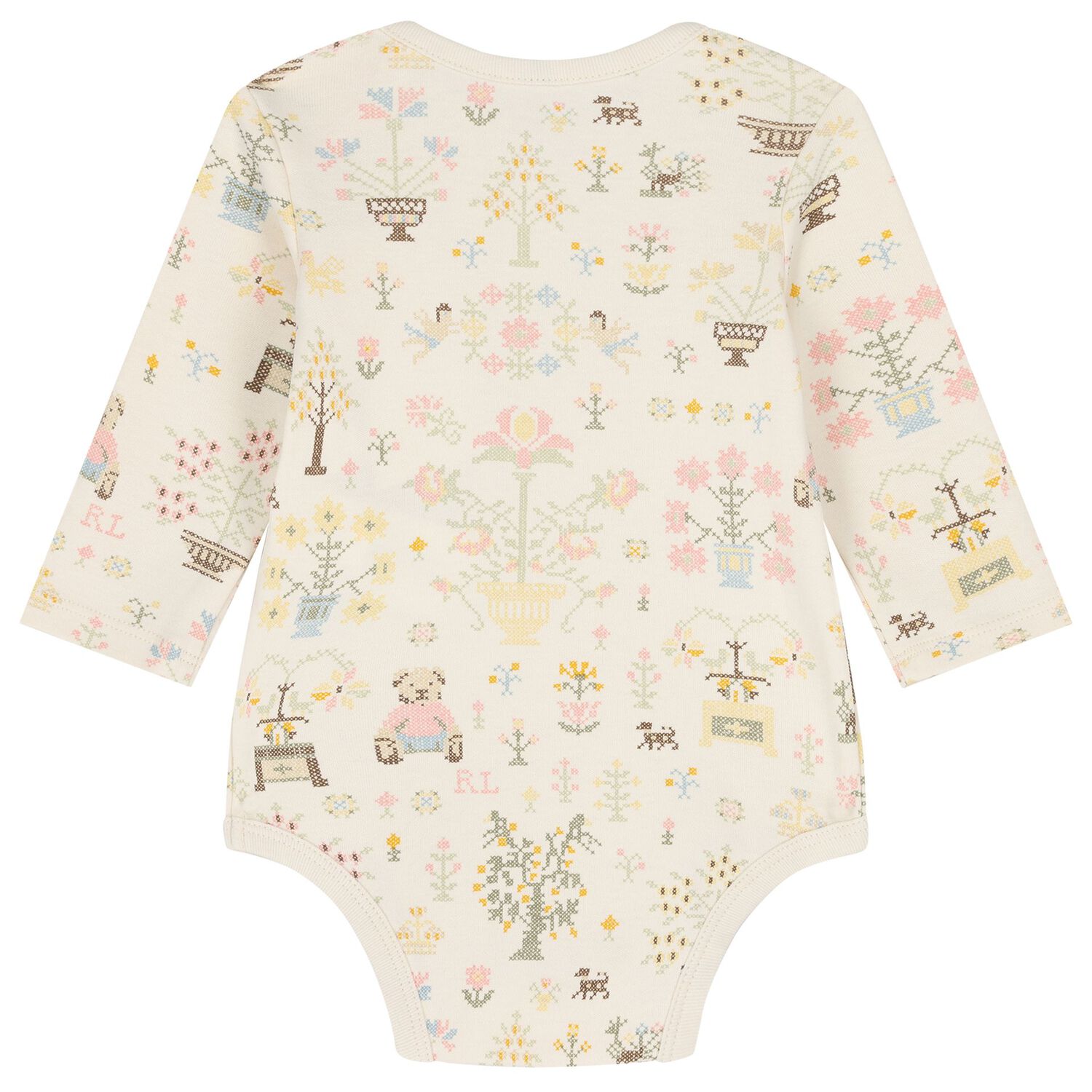 Baby Girls Ivory Polo Bear Bodysuits ( 2 Pack ), 1, hi-res