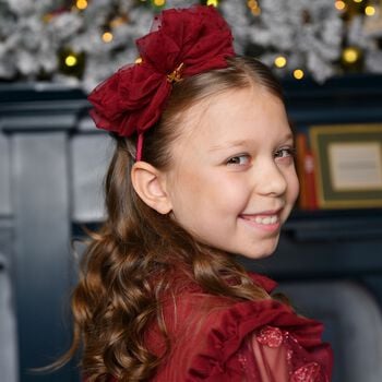 Girls Burgundy Bow Gladys Headband 