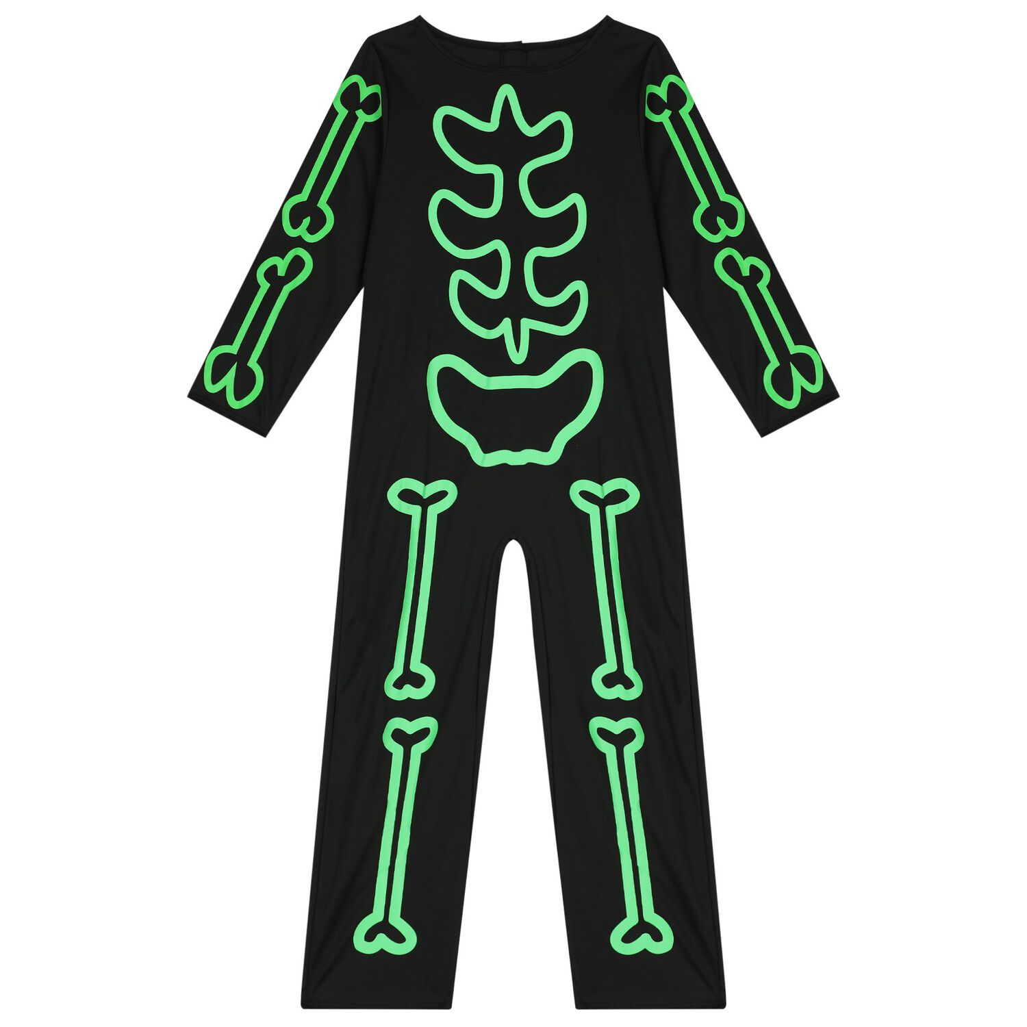 Boys Black & Green Halloween Skeleton Costume, 1, hi-res image number null