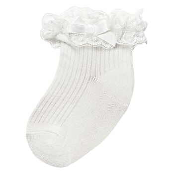 Baby Girls Ivory Lace Socks