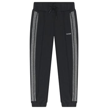 Girls Black Logo Joggers