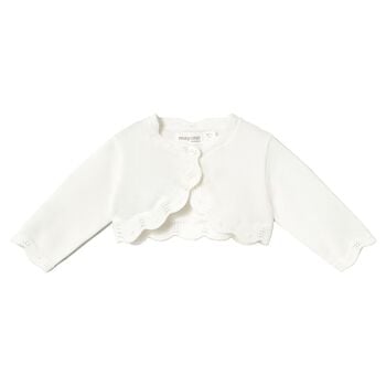 Baby Girls Ivory Knitted Cardigan 