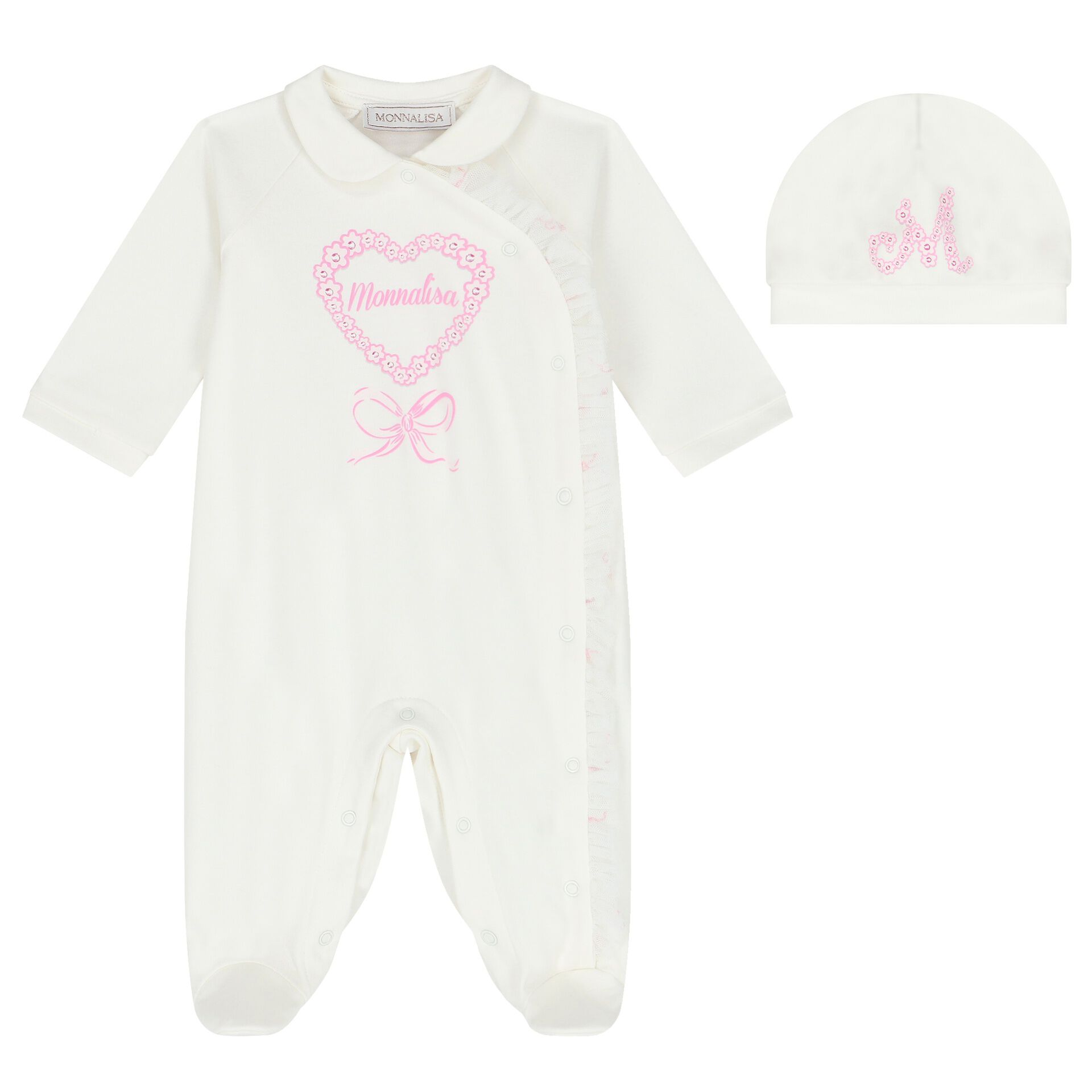Monnalisa Baby Girls Ivory Babygrow Set Junior Couture