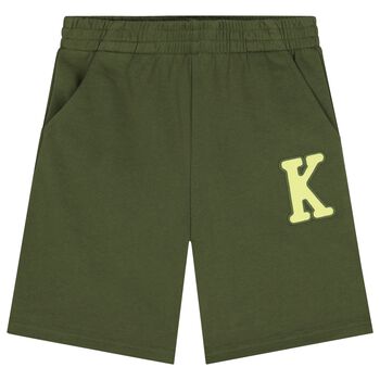 Boys Green Logo Shorts