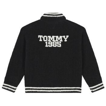 Boys Black Logo Zip Up Top