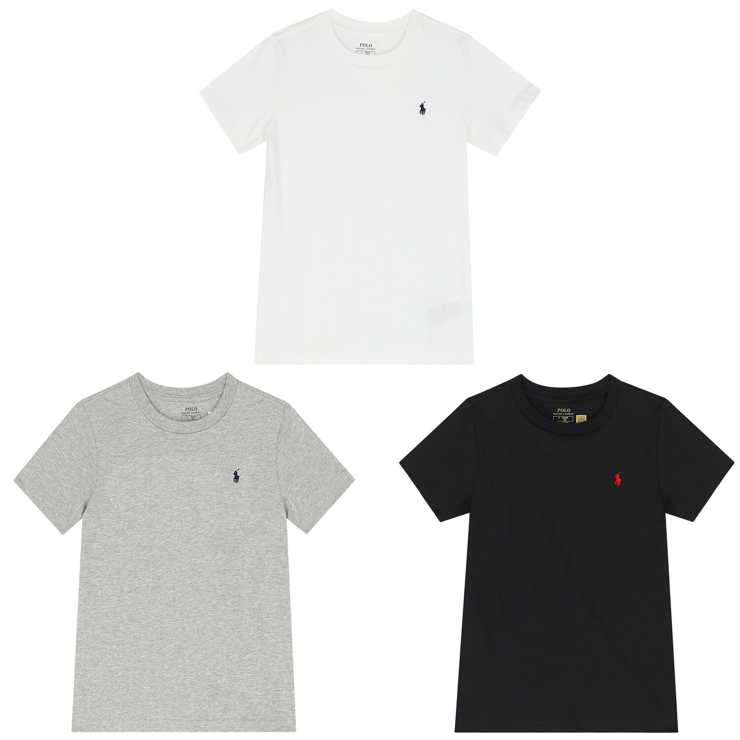 Boys Black, Grey & White Logo T-Shirts ( 3-Pack ), 2, hi-res