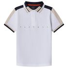 Boys White & Navy Blue Logo Polo Shirt, 2, hi-res