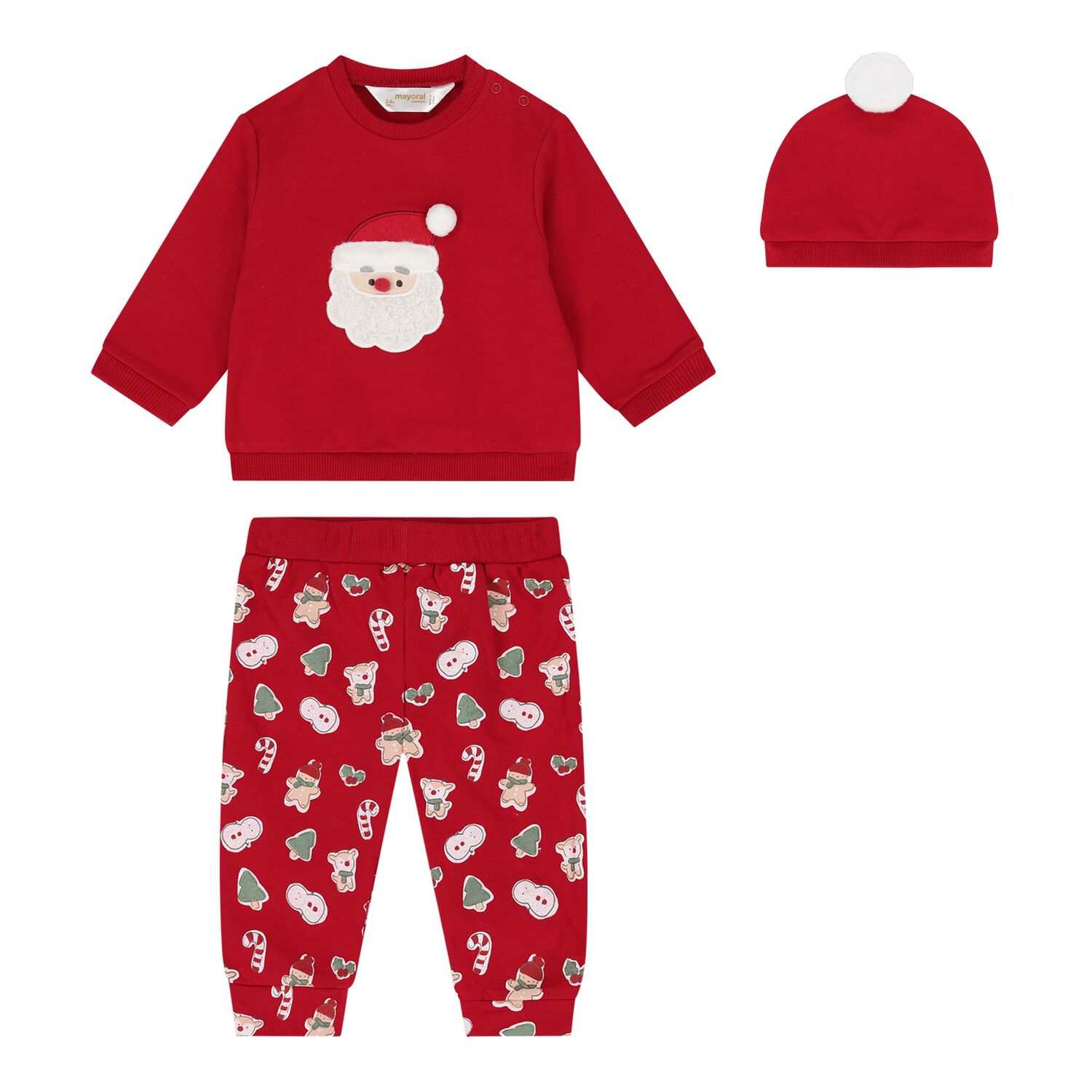 Baby Boys Red Santa Claus Tracksuit Set, 1, hi-res