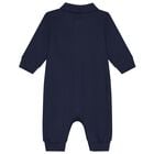 Baby Boys Navy Logo Romper, 1, hi-res