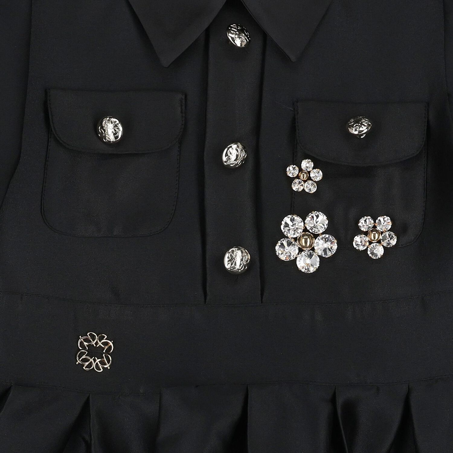 Girls Black Embellished Dress, 1, hi-res image number null