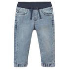 Younger Boys Blue Denim Joggers, 2, hi-res