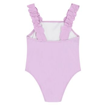 Younger Girls Purple Floral Swimsuit