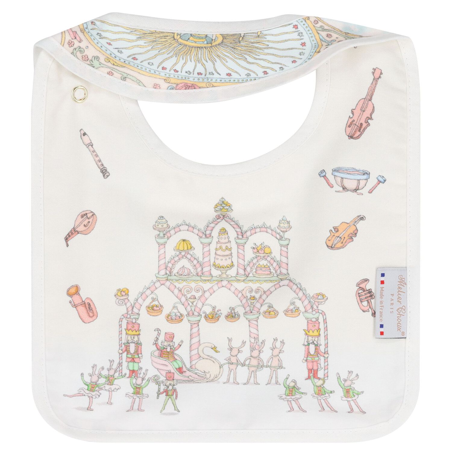 White & Blue Nutcracker Baby Carré Swaddle & Bib Gift Set, 1, hi-res image number null