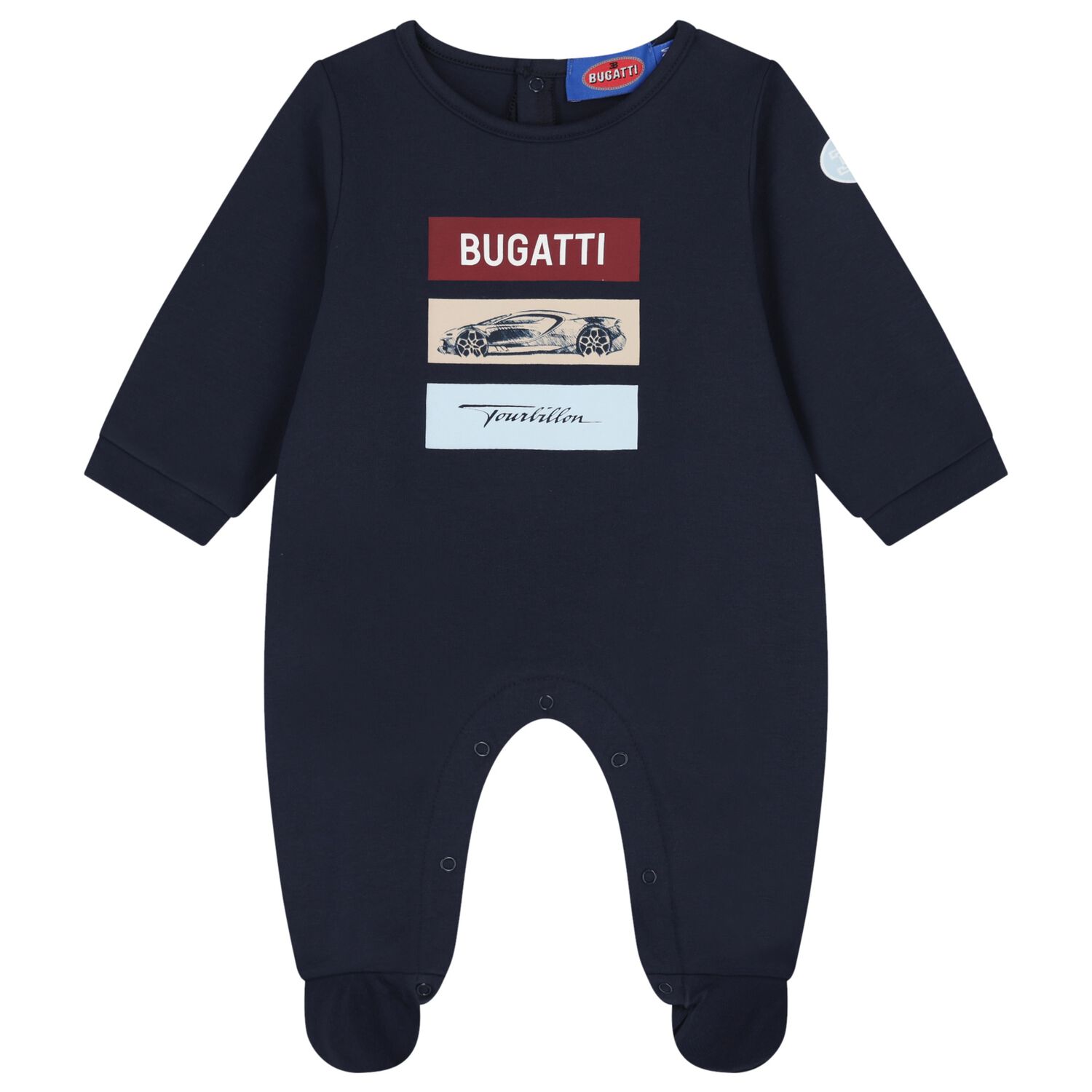 Baby Boys Navy Blue Logo Babygrow, 2, hi-res