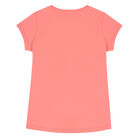 Girls Coral Pink Bear Logo T-Shirt, 4, hi-res