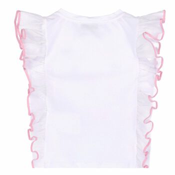 Girls White & Pink Top