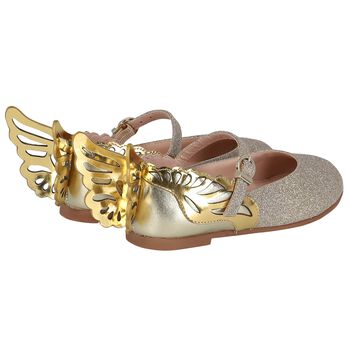 Girls Gold Glitter Heavenly Shoes