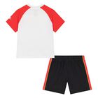Younger White, Red & Black Logo Shorts Set, 1, hi-res