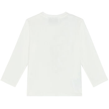 Baby Boys White Logo Long Sleeve Top