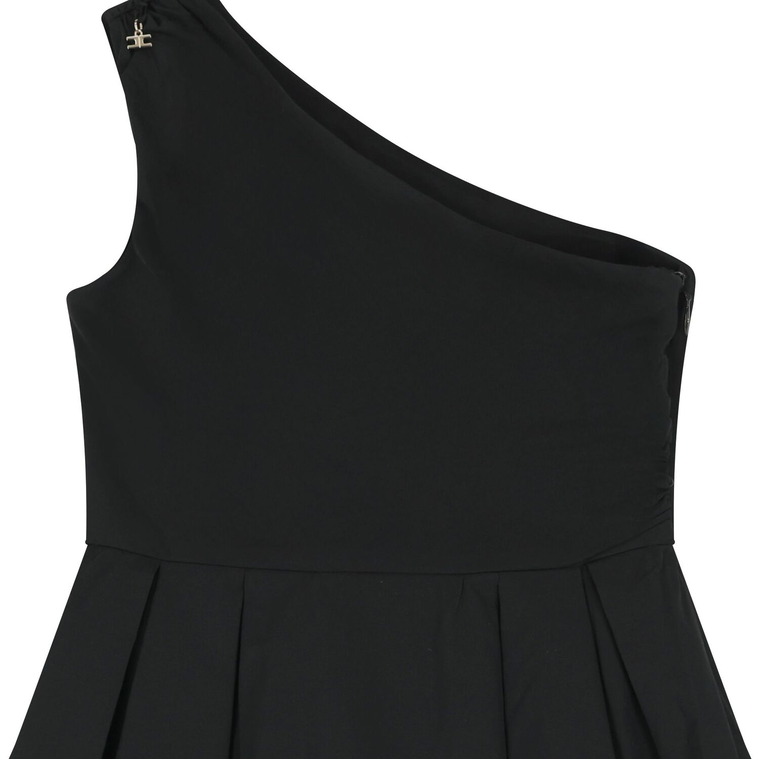 Girls Black One Shoulder Dress, 3, hi-res