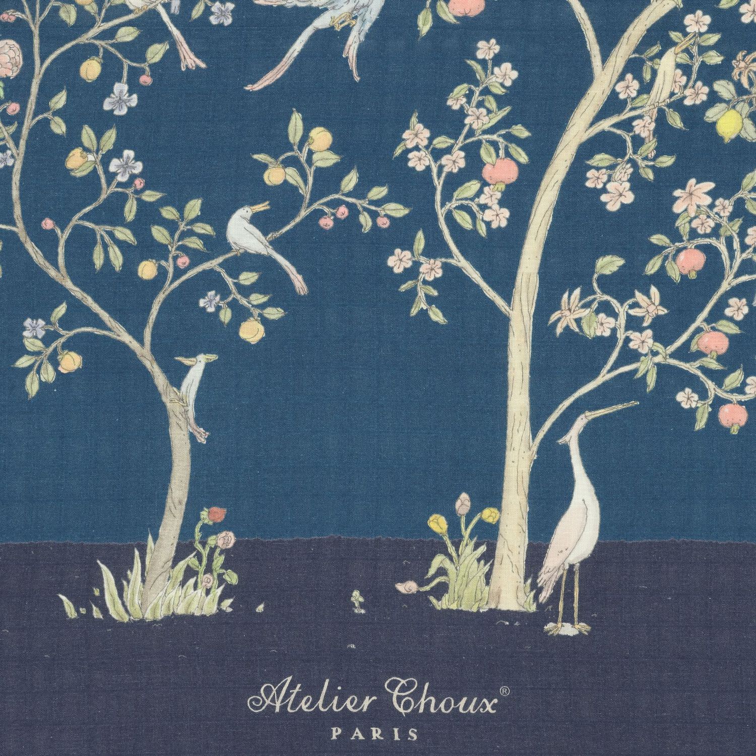 In Bloom Navy Blue Baby Swaddle Carré Blanket, 1, hi-res image number null
