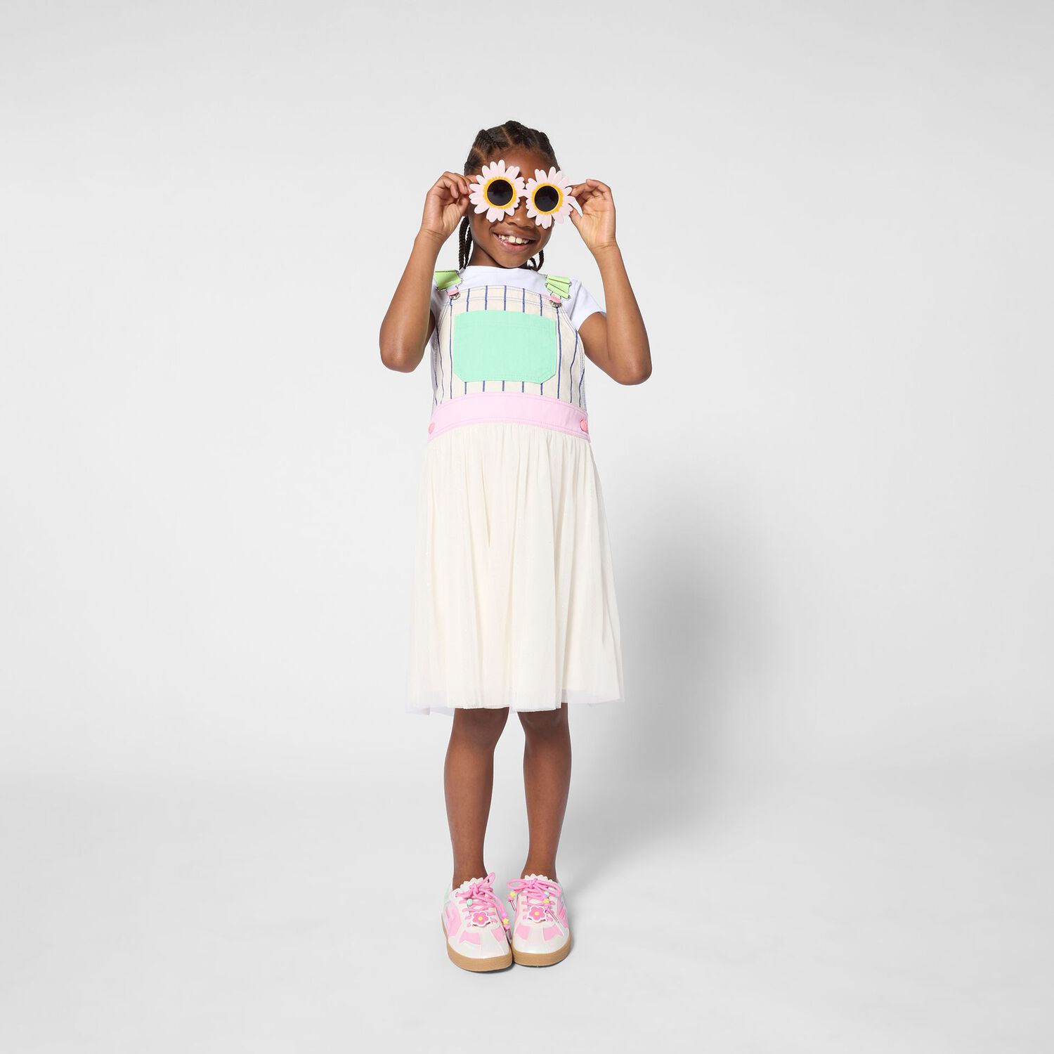 Girls White Floral T-Shirt, 1, hi-res