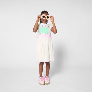 Girls White Floral T-Shirt