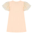 فستان بالشعار مطرز بالترتر باللون الوردي, 1, hi-res