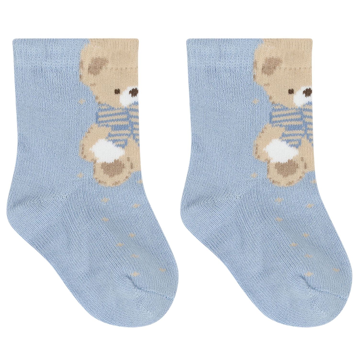 Baby Boys Blue & Ivory Socks ( 4 Pack ), 2, hi-res