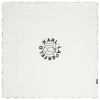Baby Boys White Ikonik Logo Blanket