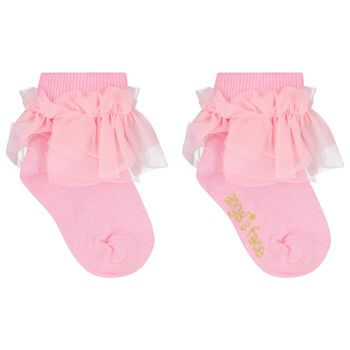 Baby Girls Pink Ruffled Socks