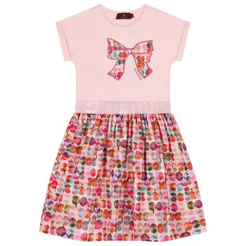 Girls Pink Ribbon Dress