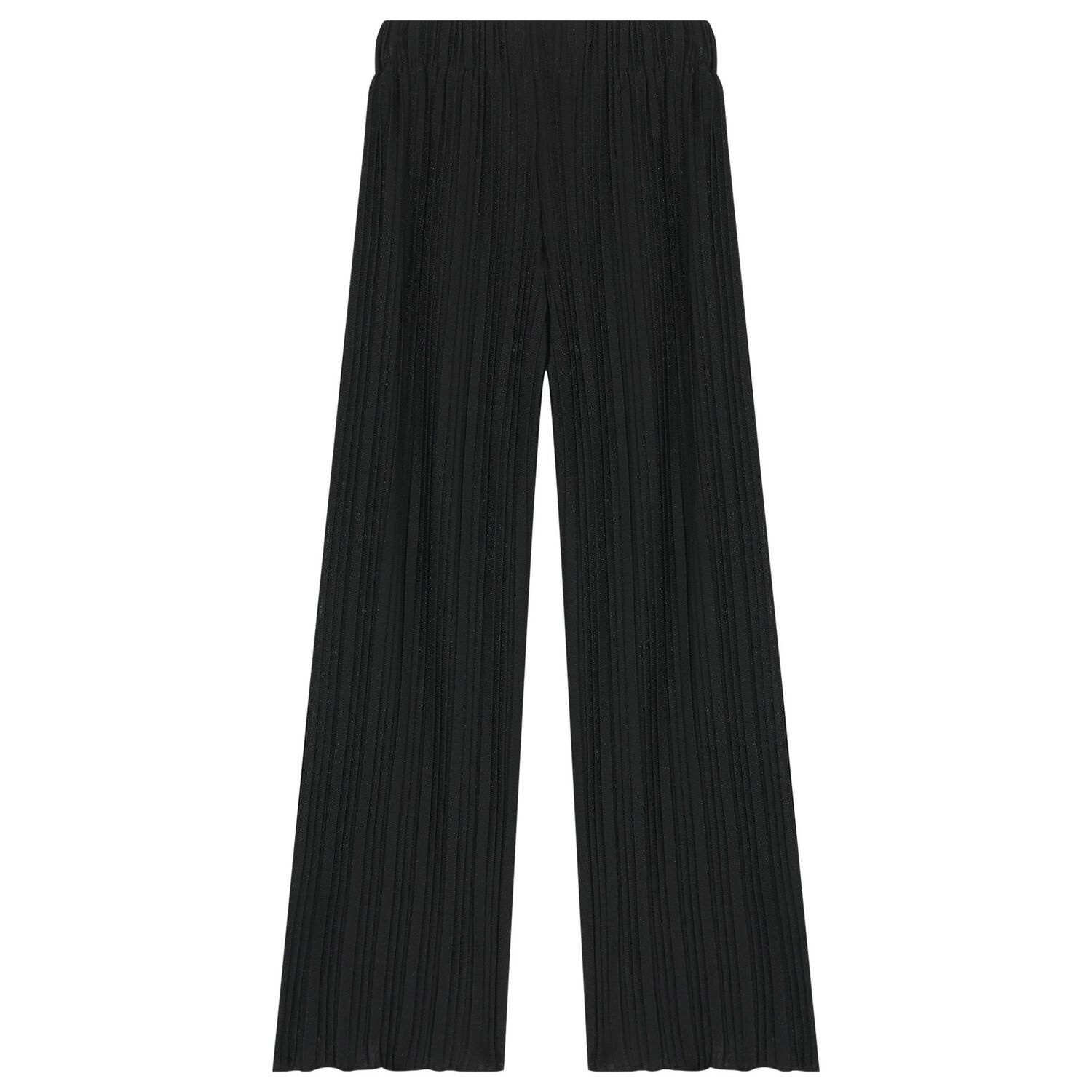 Girls Black Pleated Trousers, 2, hi-res