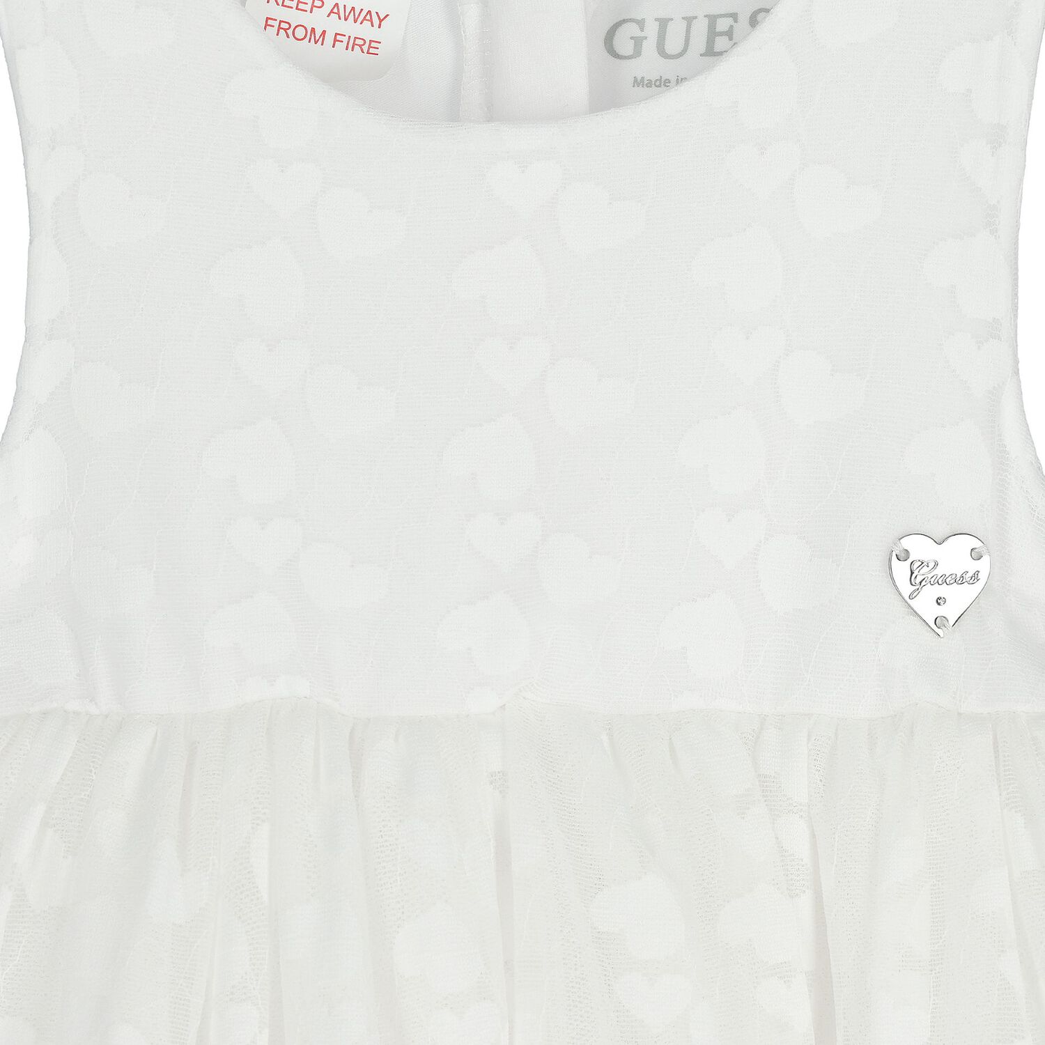 Baby Girls White Heart Dress Set, 1, hi-res