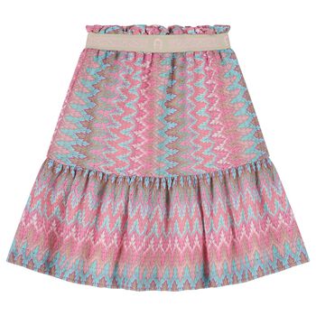 Girls Pink & Aqua Crochet Skirt